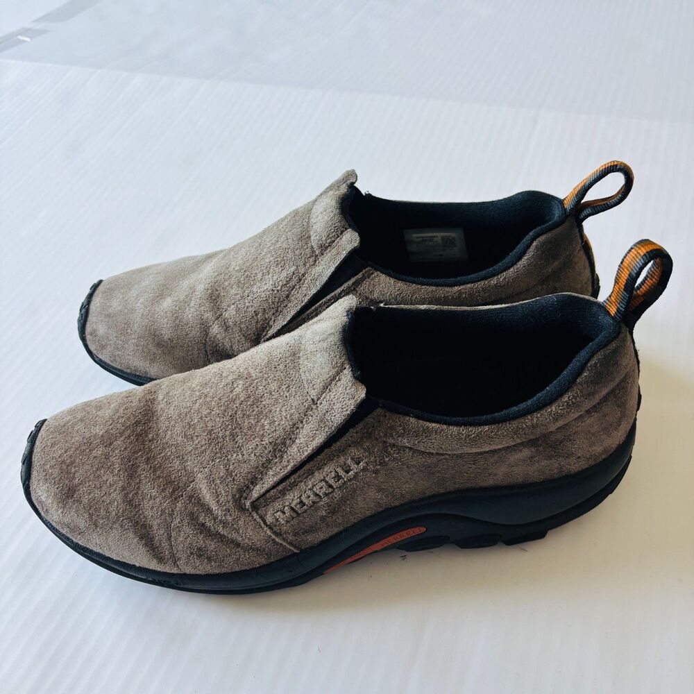 Merrell Jungle Moc Suede Slip On Walking Shoes Gunsmoke Grey Men 11.5 J60787 EUC